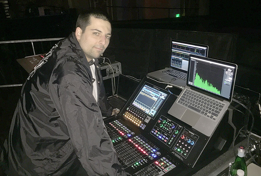 Tomas Wolfe, pictured with the Roland M-5000 OHRCA Live Mixing Console.