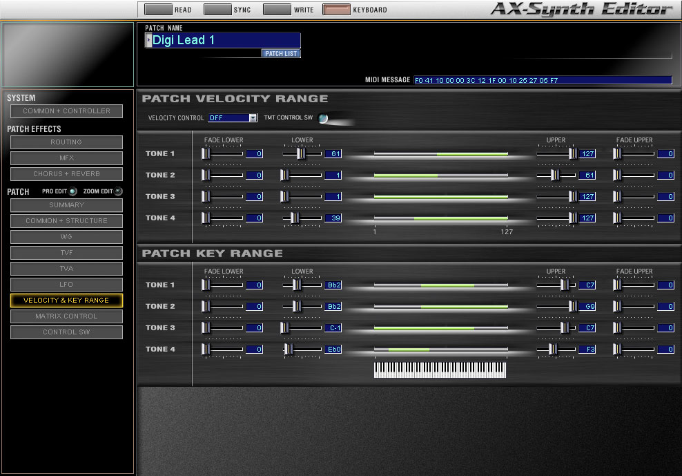 Roland ax synth patch editors